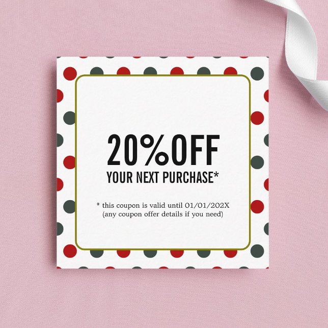 Cooler grüner rot gepunkteter feiner Beauty Salon  Rabattkarte (Von Creator hochgeladen)