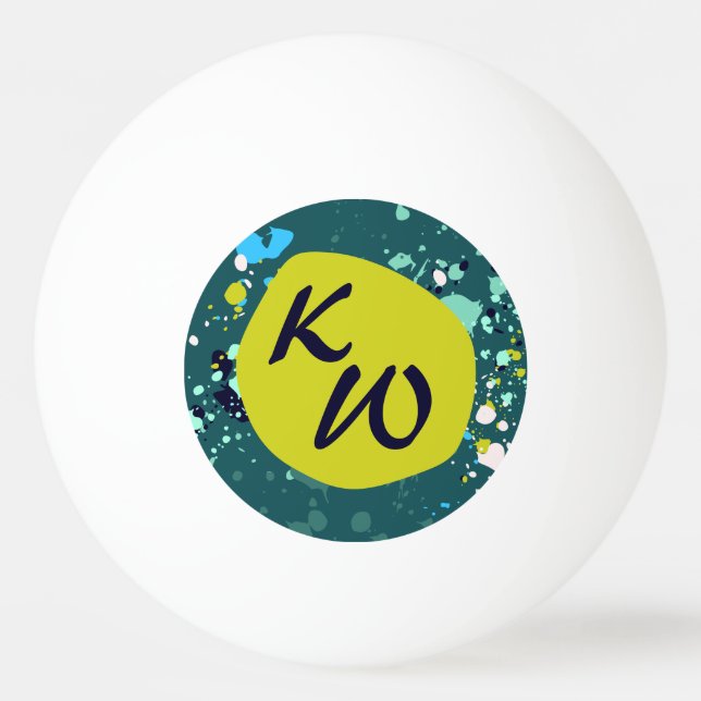 Cooler grüner Spritzer Tischtennisball (Vorderseite)