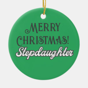 Cooler Grüner Text Frohe Weihnachtsstochter Keramik Ornament