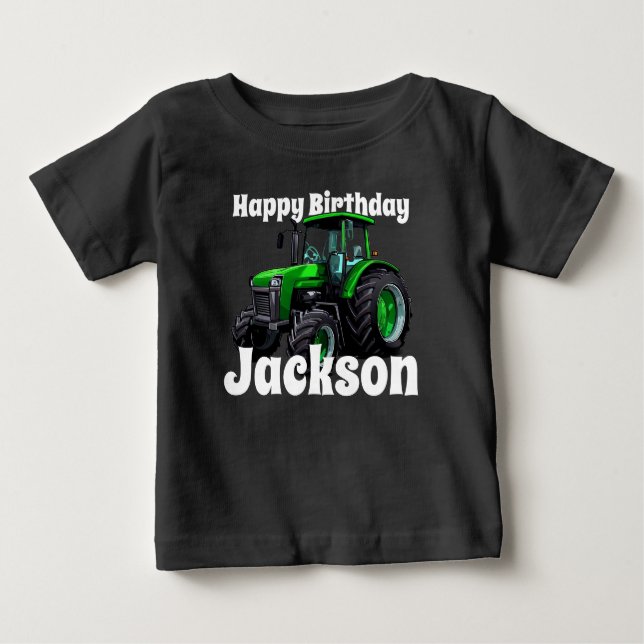Cooler Grüner Traktor Geburtstag Baby T-shirt (Vorderseite)