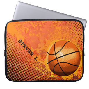 Cooler Grunge-Basketball-abstrakte Kunst Laptopschutzhülle