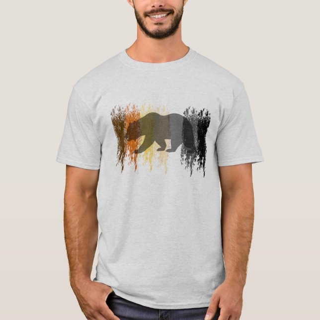 Cooler Grunge Bear Shadow Gay Bear Prix T-Shirt (Vorderseite)