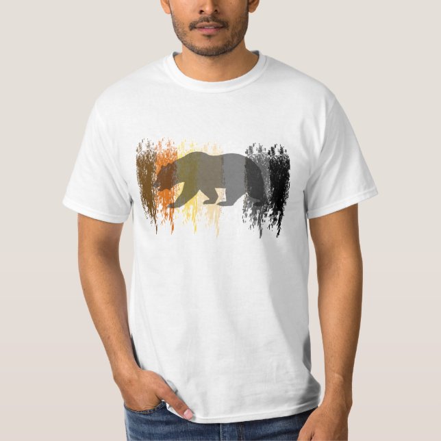 Cooler Grunge Bear Shadow Gay Bear Prix T-Shirt (Vorderseite)