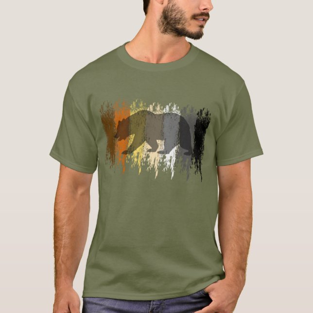 Cooler Grunge Bear Shadow Gay Bear Prix T-Shirt (Vorderseite)