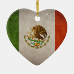 Cooler Grunge Mexico Mexikanische Flagge Keramik Ornament