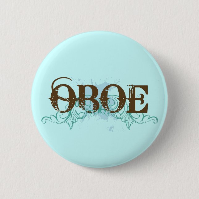 Cooler Grunge Oboe Knopf Button (Vorderseite)