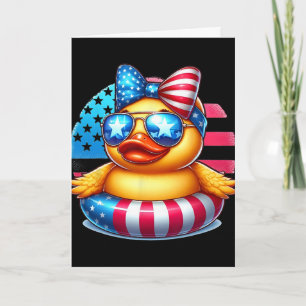 Cooler Gummi-Ente USA-Flagge Süße Ente 4. Juli Karte