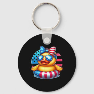 Cooler Gummi-Ente USA-Flagge Süße Ente 4. Juli Schlüsselanhänger