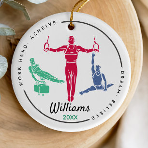 Cooler Gymnastikspieler personalisiert Keeper Keramik Ornament