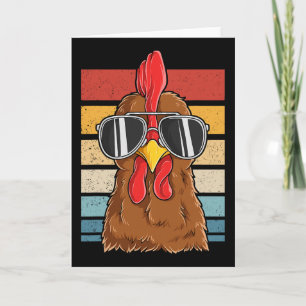 Cooler Hahn Huhn trägt Sonnenbrille Vintage Huhn Karte