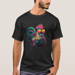 Cooler Hahn mit Sonnenbrille Huhn Daddy Roos T-Shirt