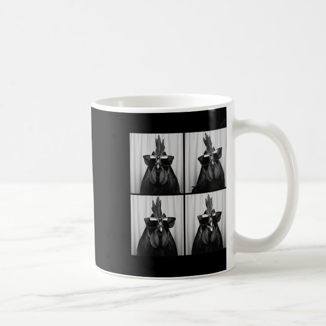 Cooler Hahn mit Sonnenbrille Lustiges Fotobooth Ch Kaffeetasse (Rechts)