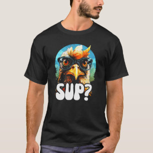 Cooler Hahn mit Sonnenbrille SUP Hühner T-Shirt