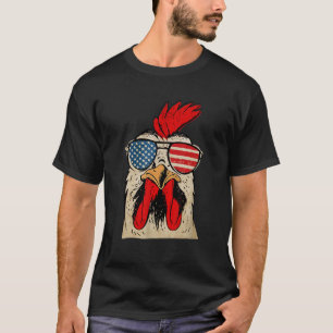 Cooler Hahn mit Sonnenbrille US-Flagge Retro Chic T-Shirt