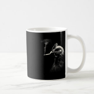 Cooler Hahn raucht Zigaretten Kunst Grafik  Kaffeetasse
