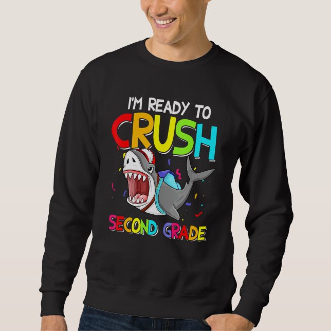 Cooler Hai im ready crush Zweite Klasse Sweatshirt (Vorderseite)