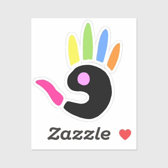 Cooler Handprint Art Laptop Sticker (Blatt)