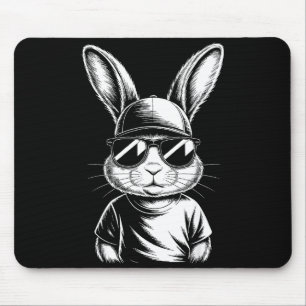 Cooler Hasen Gesicht Retro Sonnenbrille Ostertag J Mousepad