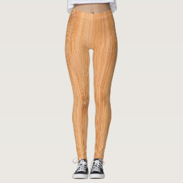 Cooler, hellbrauner Bambusholzprint Leggings