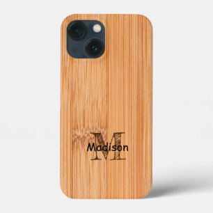 Cooler hellbrauner Bambusholzprint Monogram Case-Mate iPhone Hülle