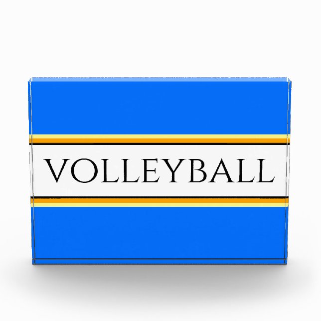 Cooler, heller Blue Beach Streifen VOLLEYBALL Fotoblock (Vorderseite)