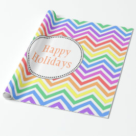 cooler, heller Regenbogen Zickzack Urlaubsgeschenk Geschenkpapier