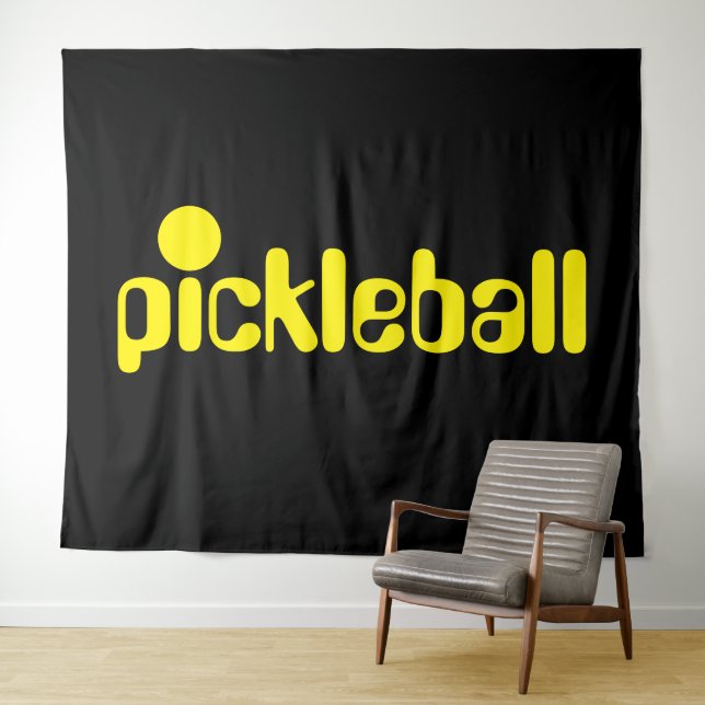 Cooler, hellgelber Pickleback-Text auf fett schwar Wandteppich (Beispiel (Horizontal))