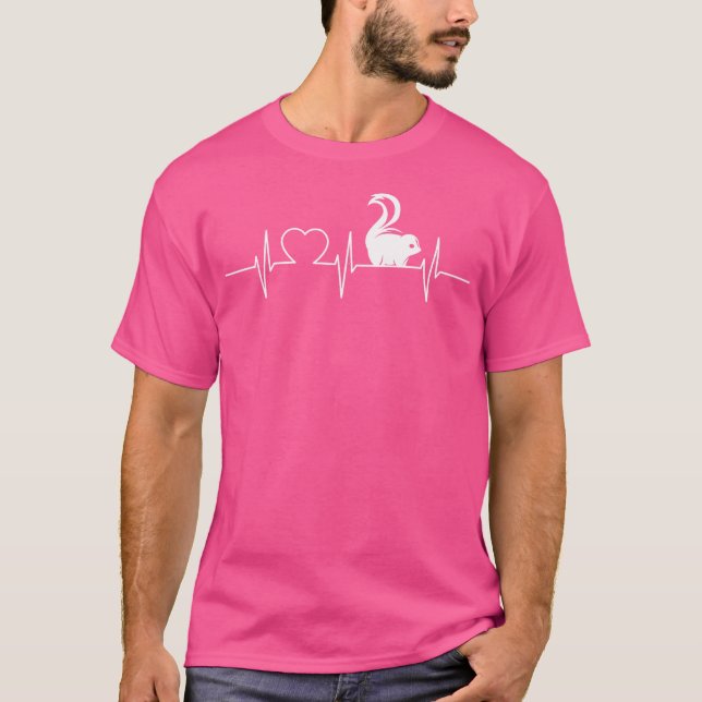 Cooler Herzschlag mit Skunk T-Shirt (Vorderseite)