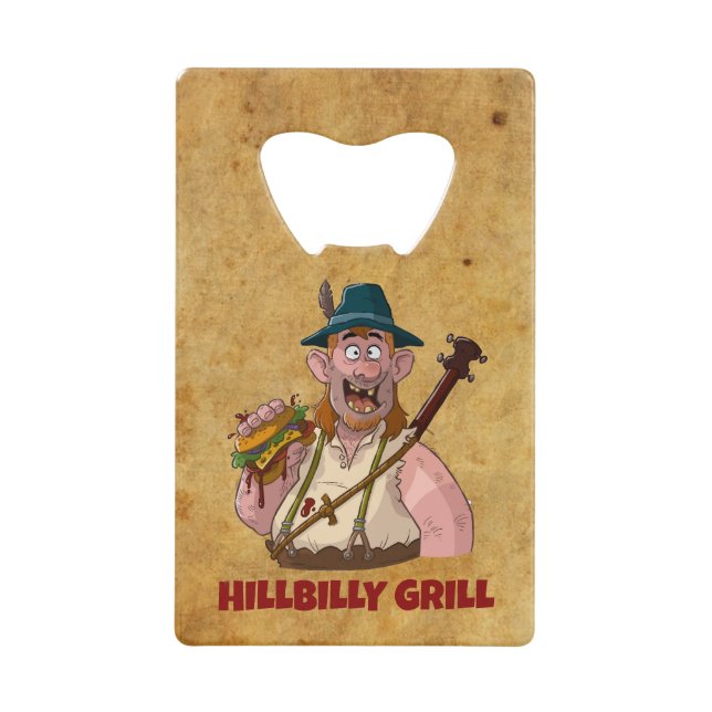 Cooler HillBilly Grill Flaschenöffner. Geldbeutel Flaschenöffner (Vorderseite)
