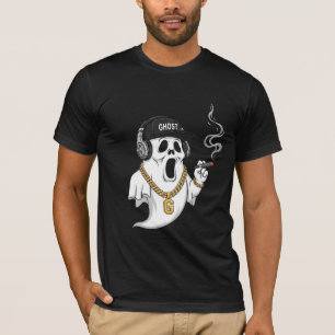 Cooler Hip Hop Ghost mit Goldketten und Zigarren T-Shirt