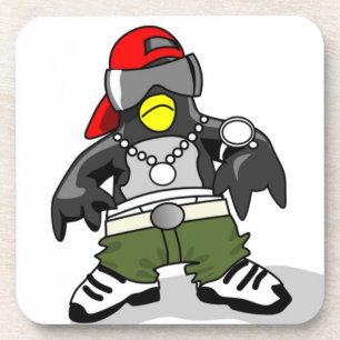 Cooler Hip Hop Penguin Getränkeuntersetzer