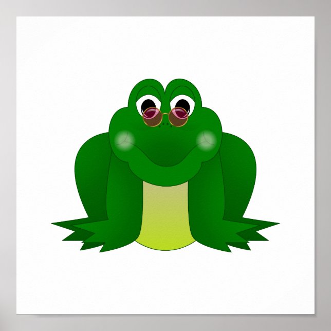 Cooler Hippie Frog Poster (Vorne)