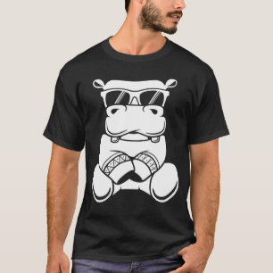 Cooler Hippopotamus mit Schatten T-Shirt