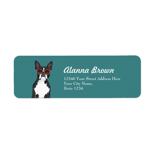 Cooler Hipster Black and White Boston Terrier (Vorne)