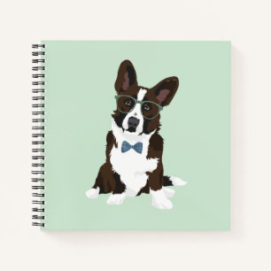 Cooler Hipster Cardigan Welsh Corgi für Hundefreu Notizbuch