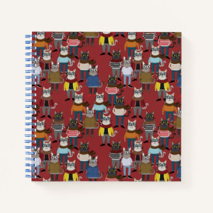 Cooler Hipster Cat Pattern Notizbuch