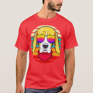 Cooler Hipster Dog Retro-Stil T-Shirt