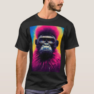 Cooler Hipster Farbige Gorilla Illustration Grafik T-Shirt