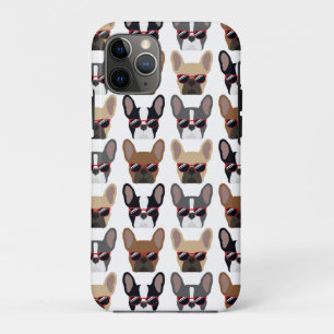 Cooler Hipster Französischer Bulldog Gemusterter  Case-Mate iPhone Hülle