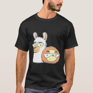 Cooler Hipster-Freund Sonnenbrille Lama Faultier F T-Shirt