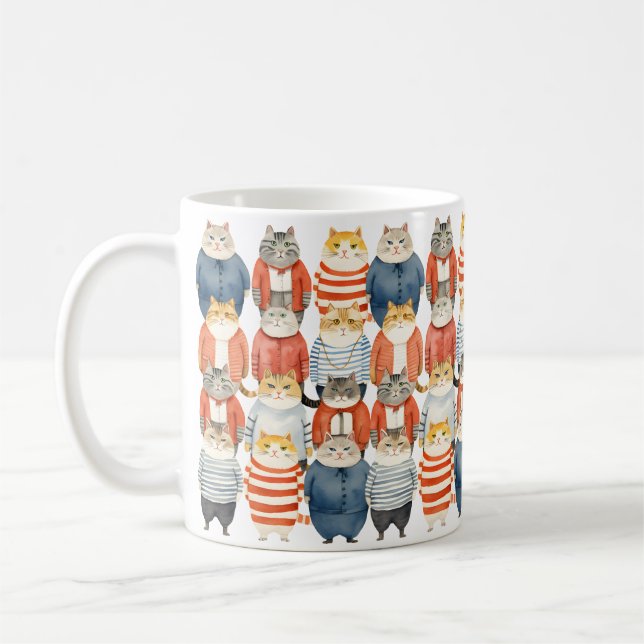 Cooler Hipster Katzen Kaffeetasse (Links)