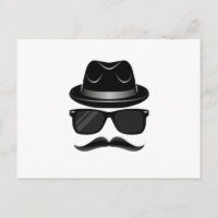 Cooler Hipster mit Schnurrbart, Hut und Sonnenbril