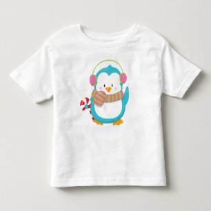 Cooler Hipster Pinguin Winter Kinder Kleinkind Wei T-shirt
