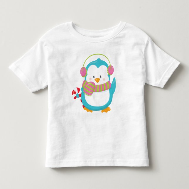 Cooler Hipster Pinguin Winter Kinder Kleinkind Wei T-shirt (Vorderseite)