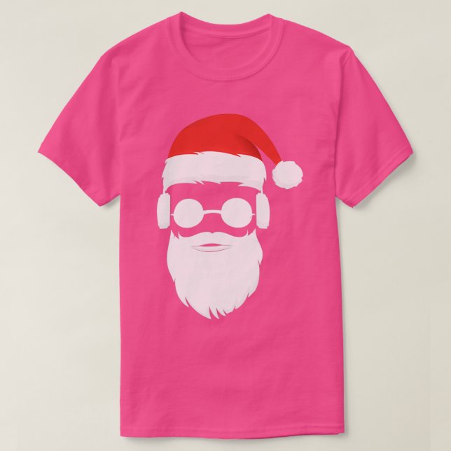Cooler Hipster Santa Claus Bart Sonnenbrille Kopfp T-Shirt (Design vorne)