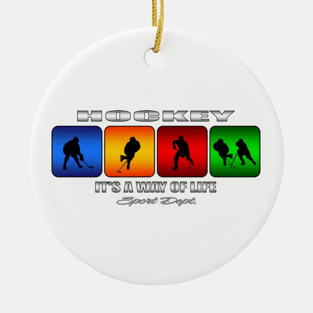 Cooler Hockey ist eine Lebensweise Keramikornament (Vorne)