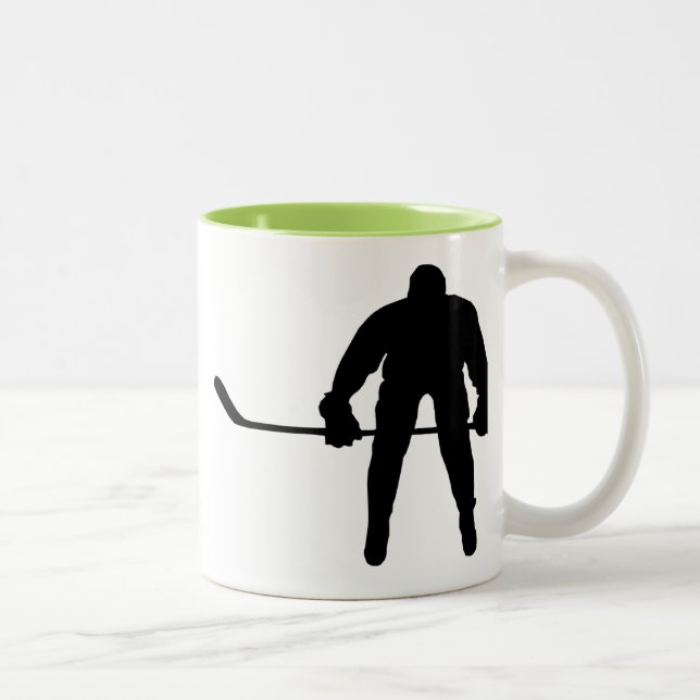 Cooler Hockey-Spieler Zweifarbige Tasse (Rechts)