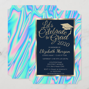 Cooler holografischer Glitter-Abschluss-Cap Abschl Einladung