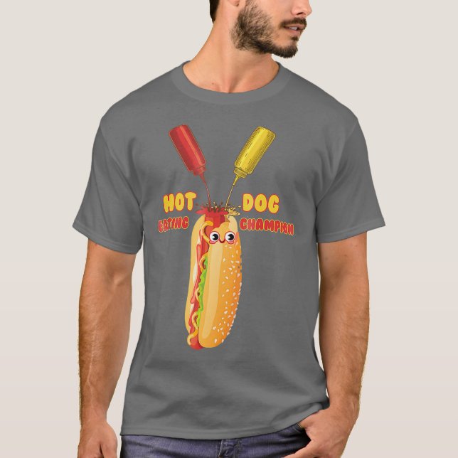 Cooler Hot Dog Eating Champion Grafik T-Shirt (Vorderseite)