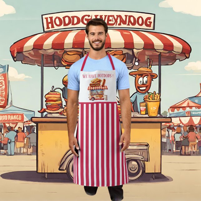 Cooler Hotdog-Stand fügt Textanbieter hinzu Schürze (Von Creator hochgeladen)